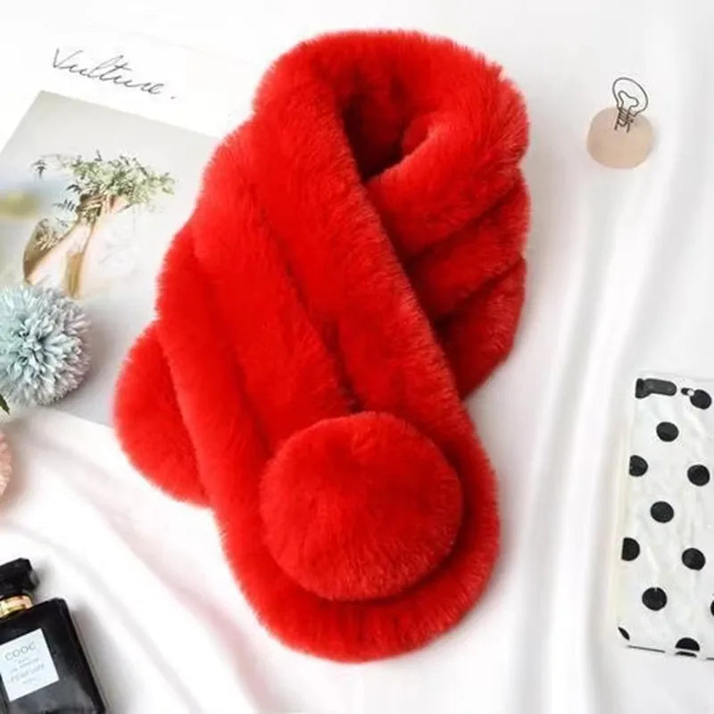 Plush Faux Fur Winter Scarf
