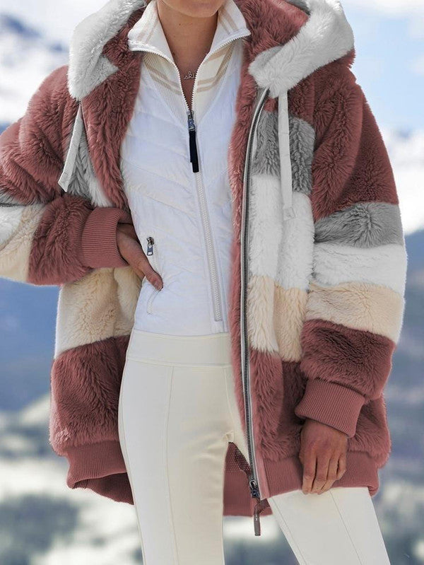 Multicolored Hooded Coat