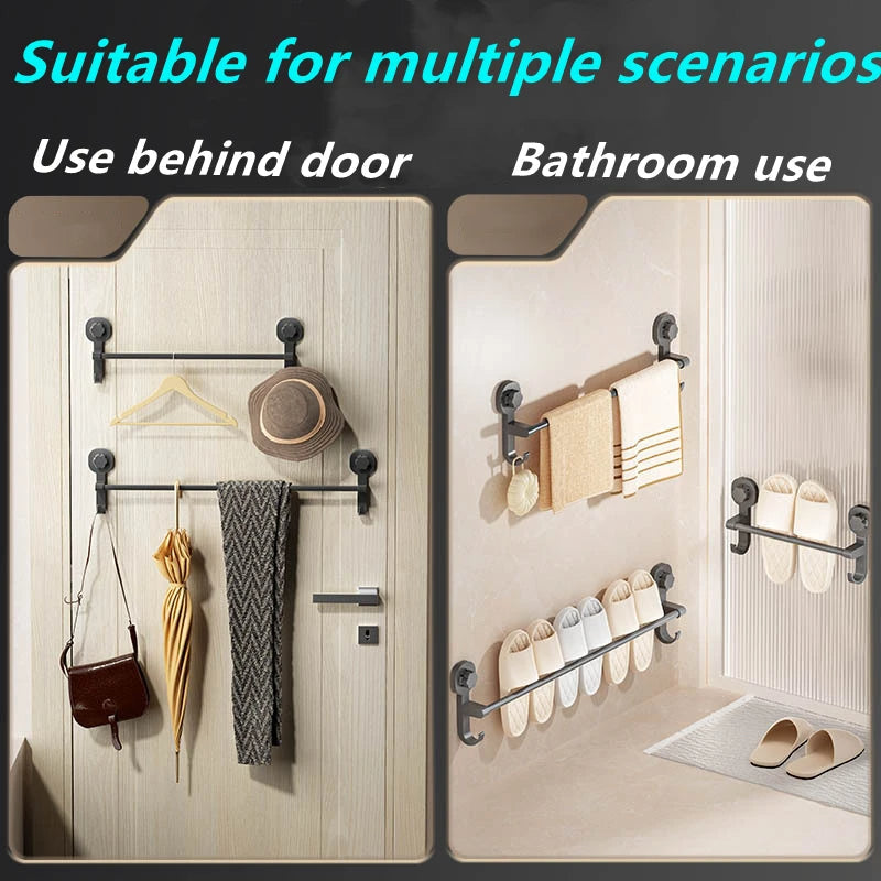 Wall-Mounted Towel Rack with Suction Cup