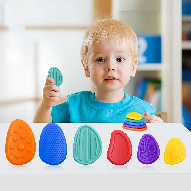 6 Pack Silicone Sensory Stone Fidget Toys