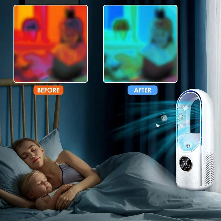 Blade-Free Silent Portable Air Conditioner for Home and Office
