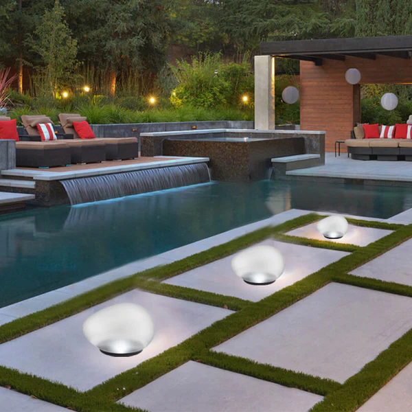 Solar Pebble ABS Sandblasted LED Outdoor Landscape Glass Light