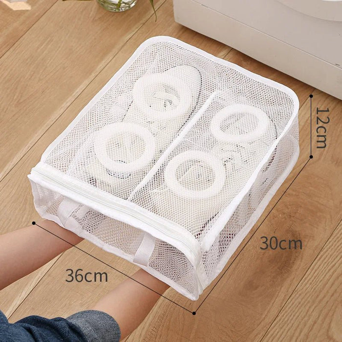 Reusable Shoe Laundry Cleaning Bag - Zippered Wash Bag for Washing Machines, Perfect Sneaker & Tennis Shoe Cleaner Kit for Dirt-Free Shine